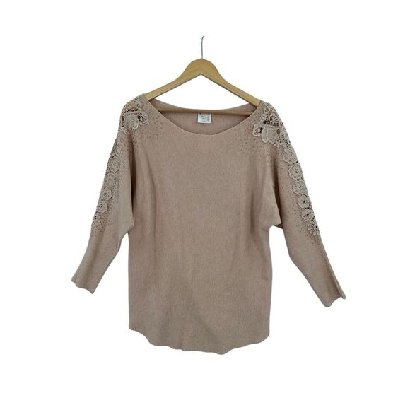 Siren Lily Maternity Sweater Pearl Crochet‎ Beaded Size M Long Sleeve Soft - Picture 1 of 11
